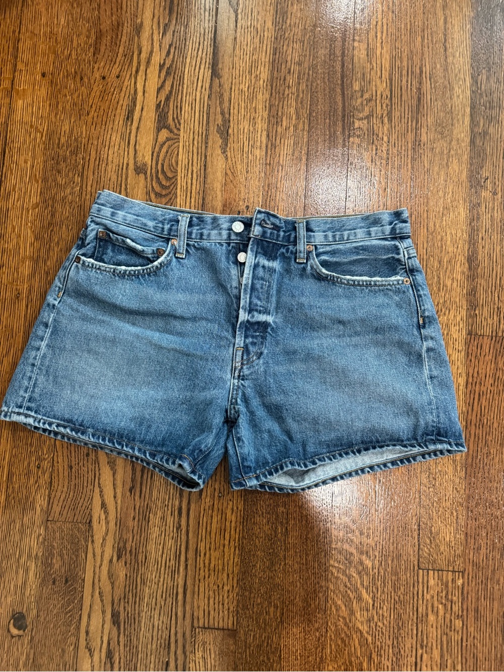 Classic High-Rise Denim Shorts in Blue - Women's AGOLDE